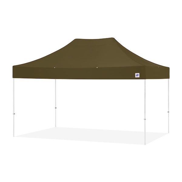 TAA Compliant Eclipse Shelter, 10' W x 15' L, White Steel Frame, OD Green Vented Top
